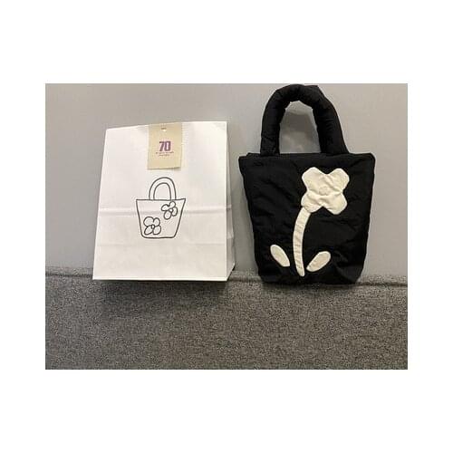 Fashion new Flowers Ladies Shoulder Bag for Women Nylon Bags Space Pad Cotton Feather Down small Tote Female Handbags