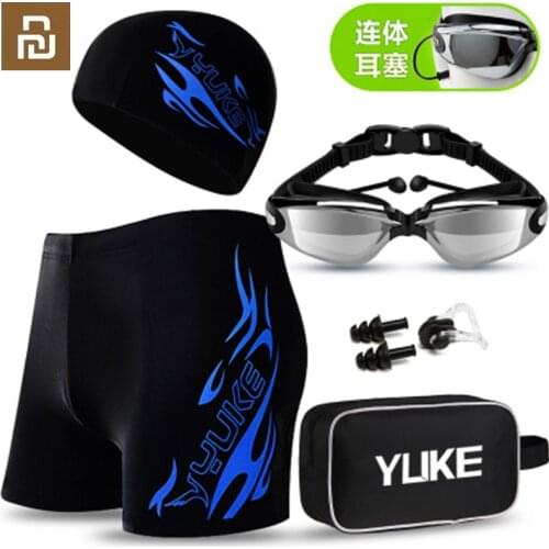 Xiaomi youpin mens boxer plus size fashion hot spring swimming trunks mens swimwear swimming goggles swimming cap set