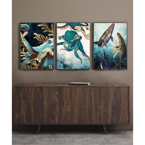 A Set Of 3 Nordic Wall Art Oil Painting On Canvas Prints For Interior Art Decoration