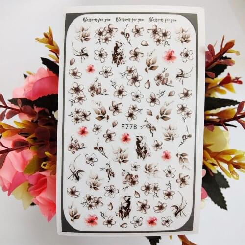 3D Stickers for Nails Beautiful Cherry Blossoms Flowers Nail Art Decorations Sliders Self Adhesive Design Manicure Accessories
