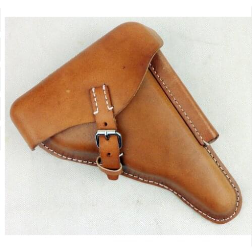 WWII GERMAN ELITE LUGER P08 P-08 HARDSHELL HOLSTER LEATHER BROWN OUTDOORS