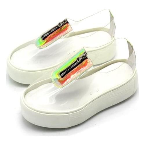 New fashion men shoes slip on zip Transparent Shoes Plastic shoes TCR casual shoes for men loafers