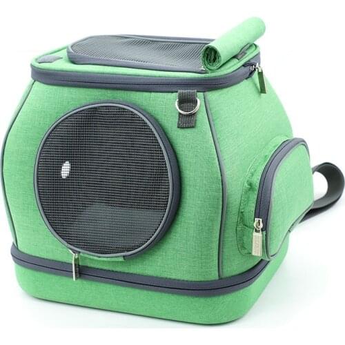 Cat Carrier Small Pet Portable Cage Cationic Linen EVA Material Breathable And Reflective Safety Also Suitable For Dogs Velcro