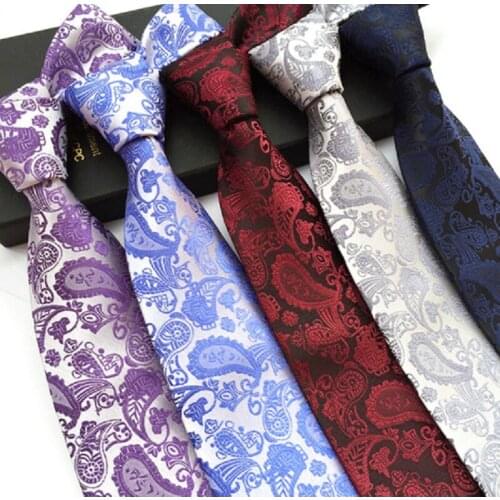 Paisley tie men 8cm floral necktie business men polyester ascot ties decoration for shirt clothing accessories