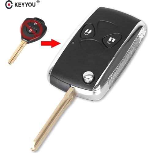 KEYYOU 2 Buttons Flip Folding Remote Auto Car Key Case Shell Fob Replacement For TOYOTA Corolla RAV4 Yaris Avensis Avalon Echo