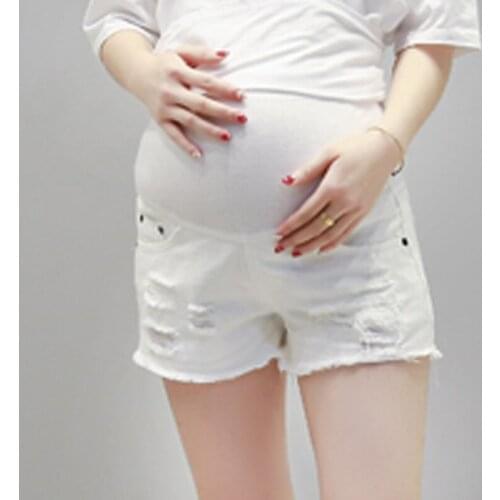 Hole Maternity Shorts Pregnancy Clothes Pants For Pregnant Women Clothing Elastic Waist Casual Pants Gravida Mother Wear 2018