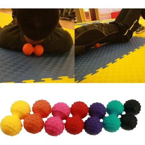 Silicone Spiky Massage Dual Ball Yoga Roller Muscle Pain Relief Body Massager Exercise Balls for Deep Tissue Massage