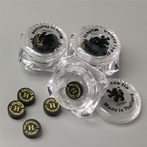 Snooker Tips 11-12mm Unique Cue Tips 5pcs/box Thailand Medium/Hard Carom Professional Laminated Cue Tips Billiard Accessories