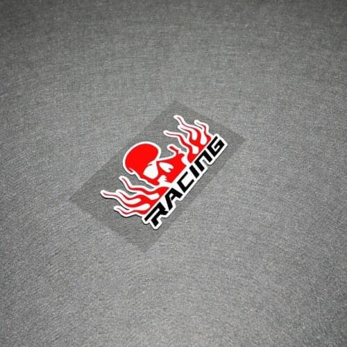 NO.S117 Safety Reflective Skull Flaming Racing Stickers Motorcycle Helmet Car Door Windshield Stickers Decal