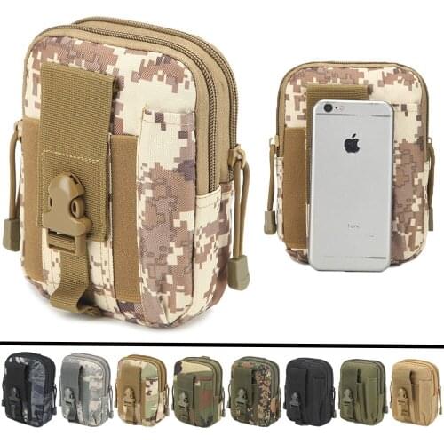 Universal Tactical Bags Molle System Outdoor Military Hunting Waist Belt Bag Wallet with Zipper Phone Pouch Travel Camping Bags
