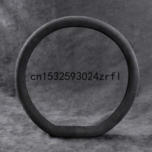 Universal 38cm Size M D Type Car Steering Wheel Cover Black Alcantara Suede Car Accessories