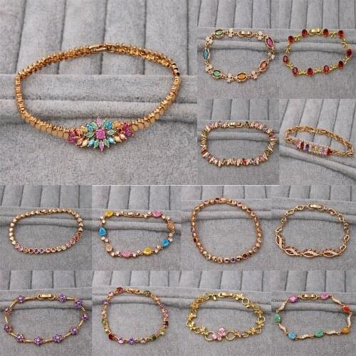 Bohemia Waterdrop Stone Zircon Charm Bracelets For Women Link Chain Hidden Safety Clasp Bracelet Fashion Jewelry Accessories