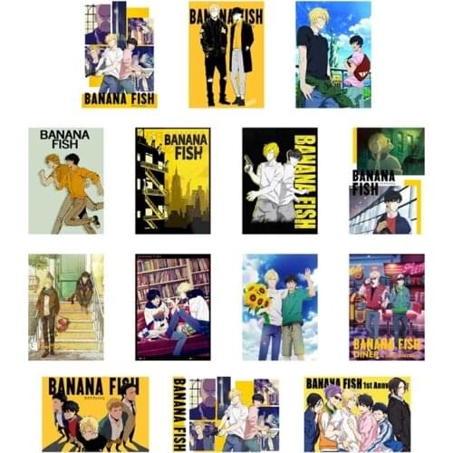 Cross Stitch DIY Paint 5D Diamond Banana Fish Anime Home Decor Picture Embroidery Pattern Wall Sticker Mosaic Full Round Drill