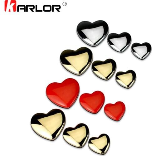 Top Quality DIY Heart Shaped Love 100% 3D Metal Red Gold Silver Ho Car Auto Motorcycle Emblem Badge Sticker Logo Car Styling