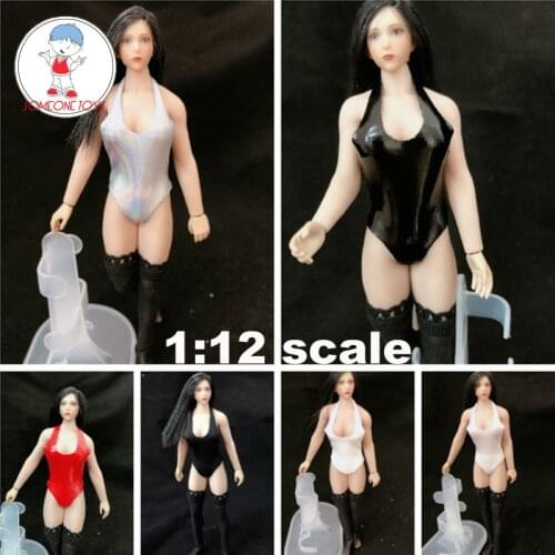 1/12 Scale Female Leather Swimmsuit Clothes YoRHa 2B Bikini for 6 Inches Action Figures
