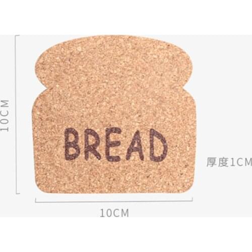 1cm Thick Bread Shape Cork Coaster Cup Mug Plate Mat Coffee Tea Placemat Heat Resistant Kitchen Decor Natural Eco Friendly