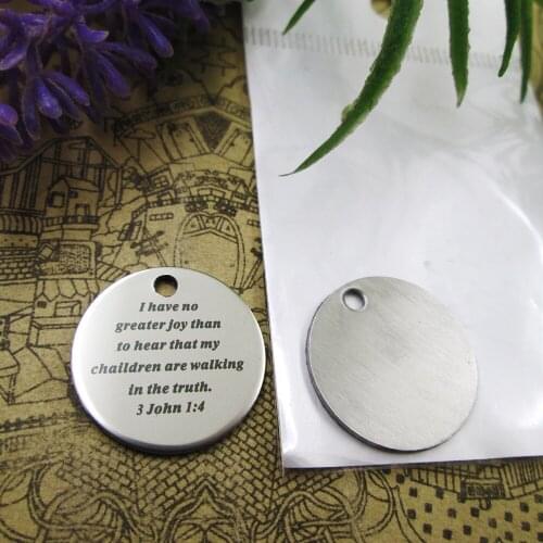 20pcs--"I Have No Greater Joy than to hear..."stainless steel charms 5 styles for choosing DIY Charms for necklace bracelets