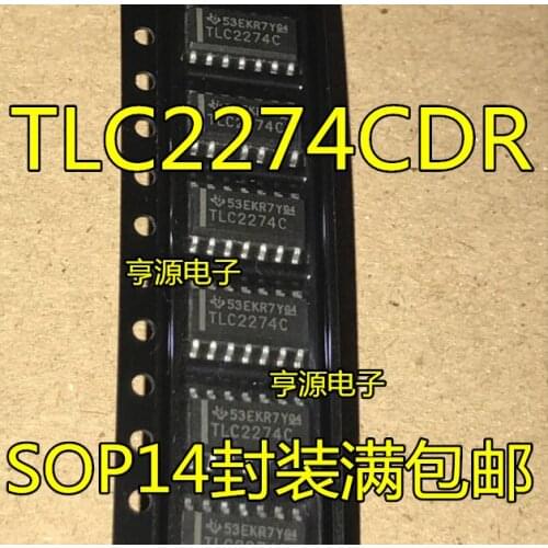 10 PCS new TLC2274CDR TLC2274 TLC2274C SOP14 four-channel operational amplifier chip
