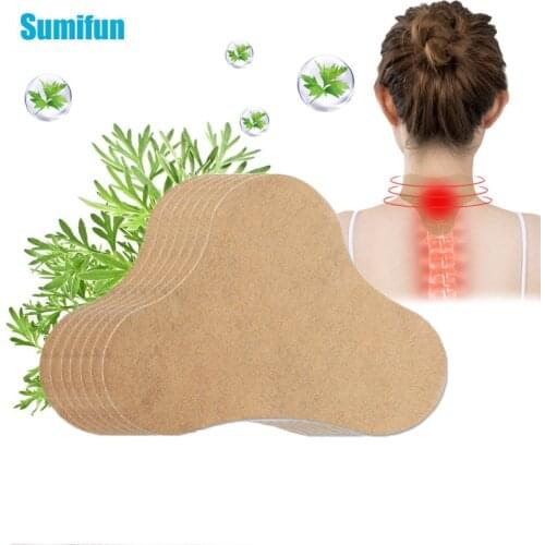 Sumifun 12Pcs Neck Pain Patch Wormwood Chinese Herbal Plaster Pain Relief Patch Cervical Arthritis Pain Patch Health Care D3551