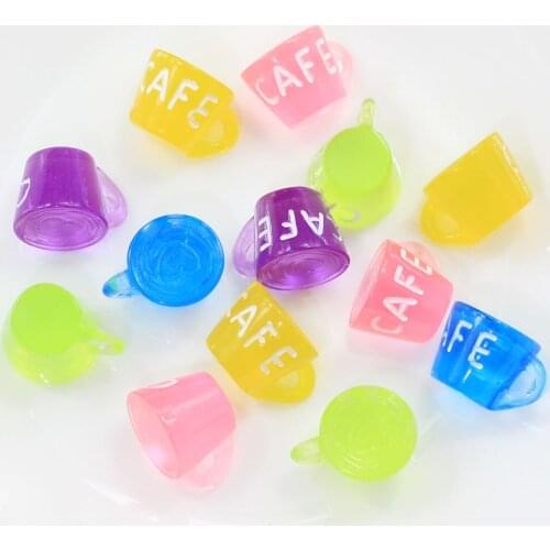 20/50pcs Mixed Color Cute Resin Simulation CAFE Coffee Cup Resin Crafts Cabochon Embellishment For Diy phone Accessories