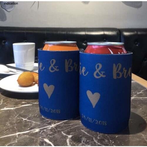 200pcs/lot Stubby Holder With Customized LOGO/Pattern Printed Neoprene Beer Can Coolers For Wedding Resturant Bar Food Wine Cans