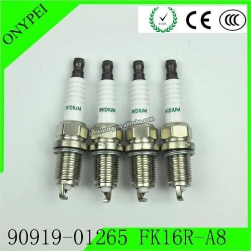 4 pcs 90919-01265 FK16R-A8 3485 Dual Iridium Spark Plug For Toyota Prius C 1.5L 12-19 9091901265 FK16RA8 90919 01265 FK16R A8
