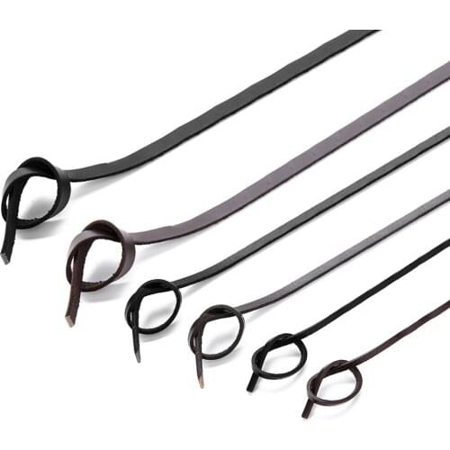 5 meters/lot Brown Black Genuine Leather Cord 3mm 5mm 10mm Flat Cow Leather String Rope for DIY Jewelry Making Findings