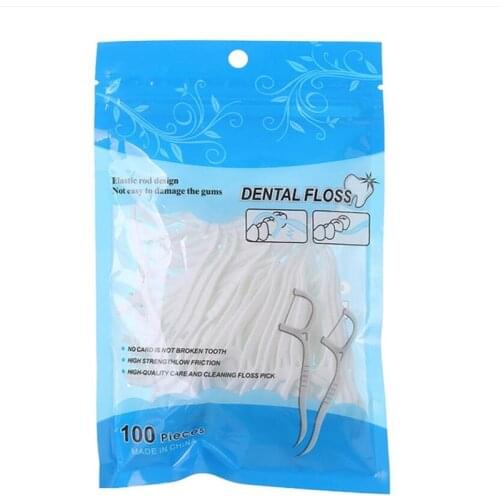 50pcs/lot Dental Floss Oral Care Teeth Stick Interdental Brushes Tooth Clean Toothpick Tool ABS Dental Flosser Hygiene Sticks