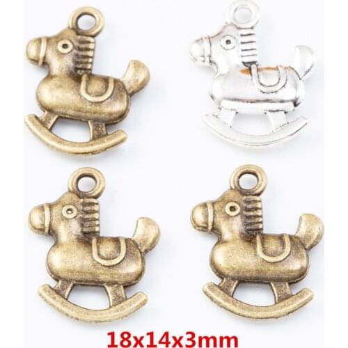 50 pieces of retro metal zinc alloy horse pendant for DIY handmade jewelry necklace making 7794
