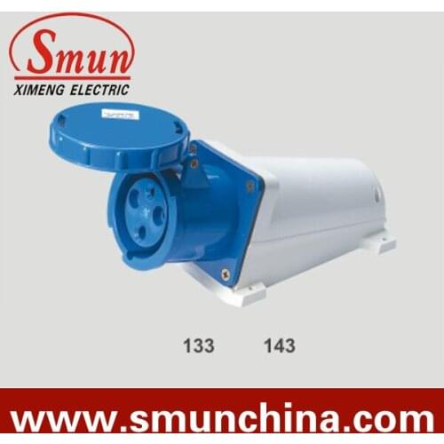 63A 220V 2P+E industrial female socket 3pins with CE ROHS 1 year warranty