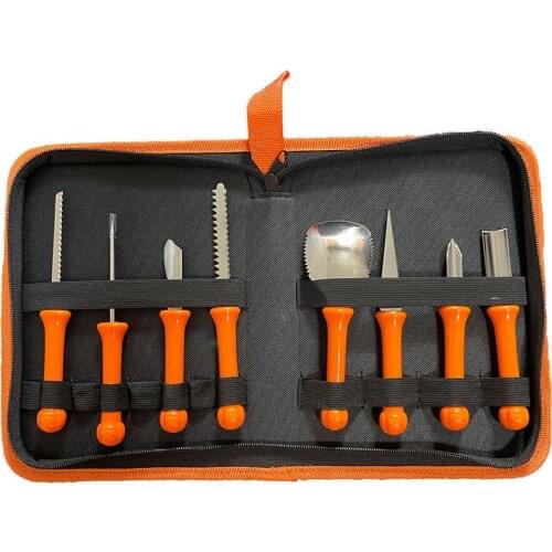 8Pcs/set Halloween Pumpkin Carving Tool Kit Easily Carve Sculpt Halloween Tools Supplies with Storage Bag