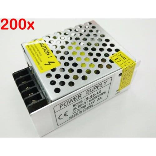 FREE DHL/CDEK, 200pcs/lot 24W 12V 2A Mini Switching Power Supply transformer,for LED strip light,85V~265V 3 years warranty