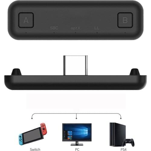For GULIKIT NS07 Wireless Bluetooth Audio Receiver USB Adapter Transmitter for Nintend Switch Game Console for PS4 / PC