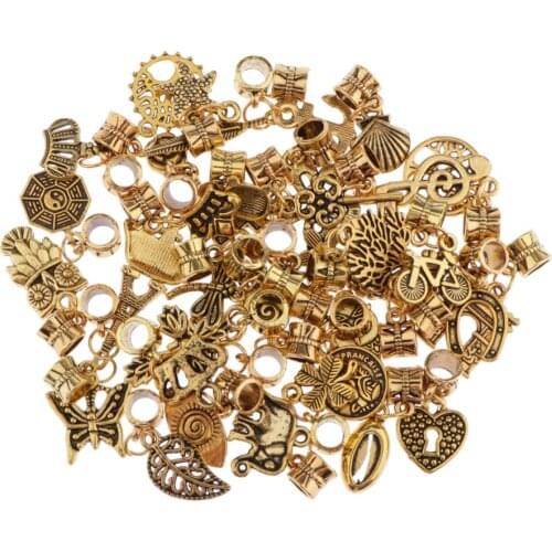 40 Pieces Assorted Loose Beads Pendants for DIY Jewelry Making