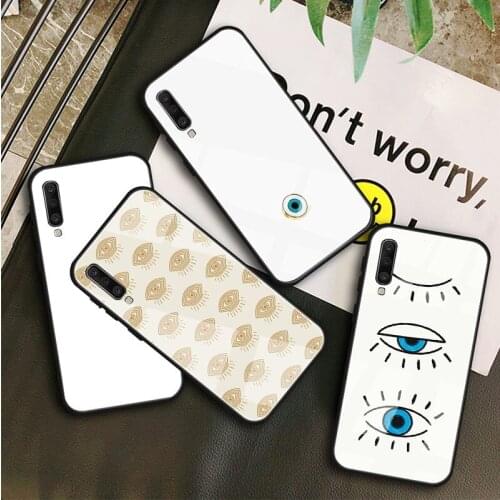 Evil Eye Illustrations Tempered Glass Case For Samsung Galaxy A10S A10E A20S A20E A30S A40 A50S A60 A70 A80 A90 A6 A7 A8 Shell