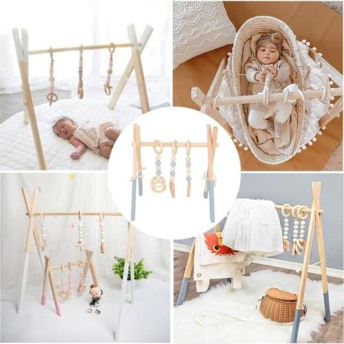 Baby Wooden Play Gym Baby Foldable Activity Gym Frame Detachable Living Kids Bedroom Decoration Early Educational Toys