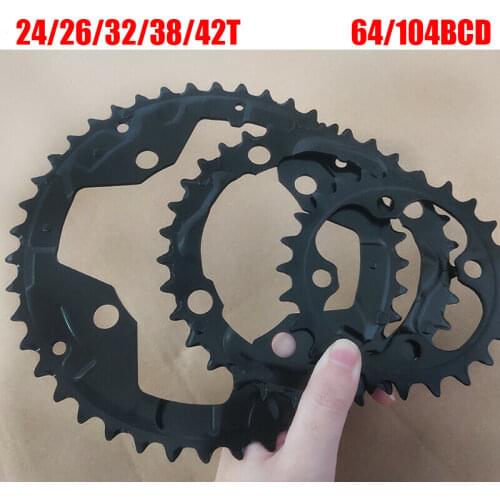 104/64 BCD Bicycle Chainring 24/26/32/38/42t MTB Chain Ring Double/Triple 10Speed Chainwheel for Shimano Crankset