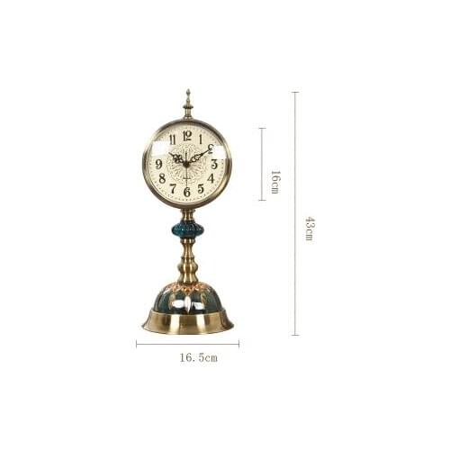 EUROPEAN RETRO CLOCKS LIVING ROOM LARGE DESK CLOCK AMERICAN MUTE METAL CLOCK HOLDER BEDROOM DESKTOP PENDULUM DESKTOP ORNAMENTS