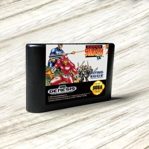 Super Smash T.V - USA Label Flashkit MD Electroless Gold PCB Card for Sega Genesis Megadrive Video Game Console