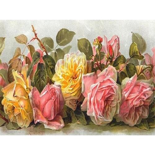 Flower Rose DIY Embroidery 11CT Cross Stitch Kits Needlework Craft Set Printed Canvas Cotton Thread Home Decoration Wholesale