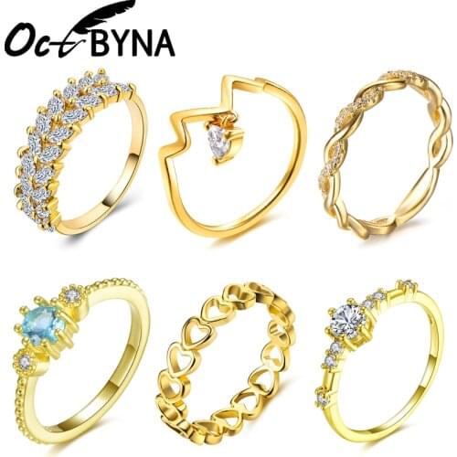 Octbyna Rings With Cubic Zirkonia For Women