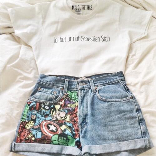 OKOUFEN Fashion Unisex Cool Tshirt Tumblr Lol But Ur Not Sebastian Stan T-Shirt Hipster Streetwear Women Mens Shirt Tops Tees