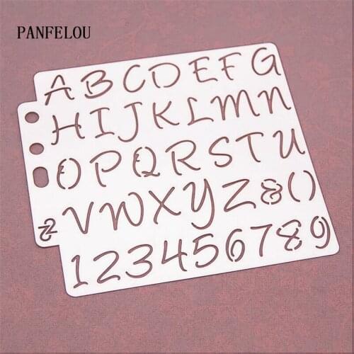 The English alphabet scrapbook stencils spray plastic mold shield DIY cake hollow Embellishment printing lace ruler valentine