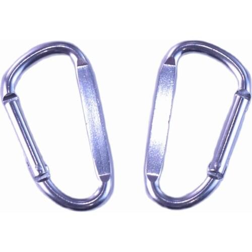2pcs Climbing buckles climb ring Silver spring buckle ring hook key buckle climbing accessories 56*25 mm