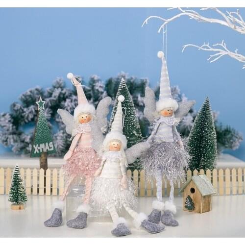 Christmas Decoration Ins Wind Fabric Striped Christmas Angel Girl Doll Christmas Gift Pendant Christmas Ornaments