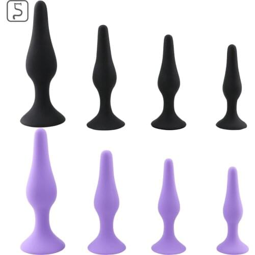 Silicone Backyard Anal Plug Four-piece Anal Stimulation Pull Beads Hands-free Sucker Anal Plug Adult Sex Toys