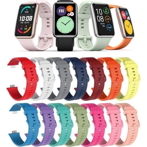 Silicone Strap For Huawei Watch Fit Smartwatch Replacement Part Sport Wrist Band Watchband Smart Wristband Bracelet Accessories