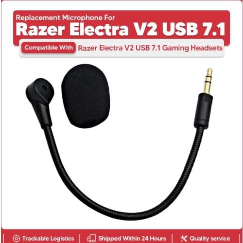 Replacement Aux 3.5mm TRS Mic Microphone Booms for Razer Electra V2 USB 7.1 Surround Sound Gaming Headsets Earphones Headphones