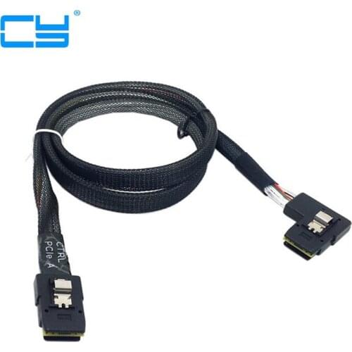 Ultra Slim Flat Left Angled 90 Degree Mini SAS 36pin SFF-8087 to 8087 Data Raid Cable 50cm 0.5m