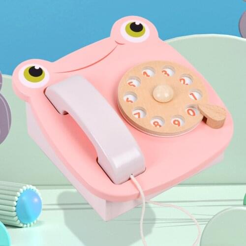 Vintage Frog Dial Telephone Toy Phone Game Toys for Kids Early Education